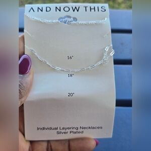 Macy's And Now This Silver Plated Layering Necklace Women New